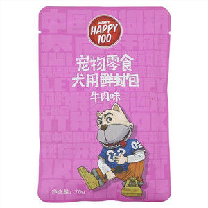 WANPY HAPPY100宠物零食犬用鲜封包 牛肉味