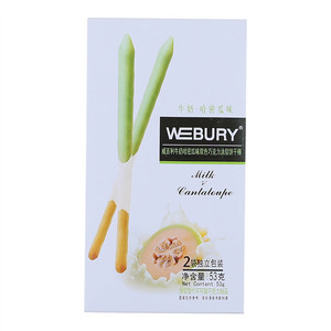 威百利牛奶哈密瓜味双色巧克力涂层饼干棒