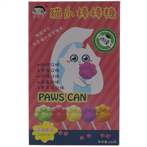小可艾阿嬷柠檬口味/柳橙口味/葡萄口味/草莓口味/青苹果口味猫爪棒棒糖
