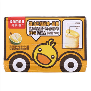 208g卡曼小黄鸭猫山王榴莲味蛋卷