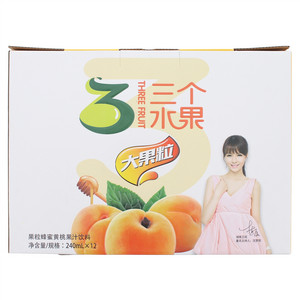 沃尔旺三个水果果粒蜂蜜黄桃果汁饮料