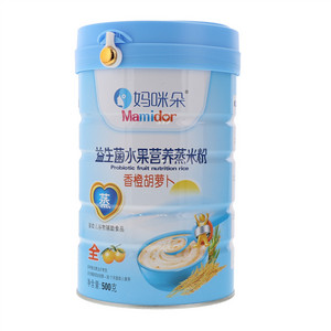 妈咪朵香橙胡萝卜益生菌水果营养蒸米粉