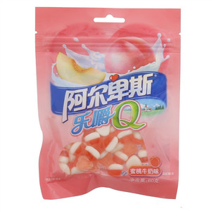 阿尔卑斯乐嚼Q弹Q心蜜桃牛奶味袋装