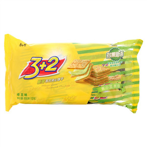 康师傅3+2绿豆味胚芽苏打夹心饼干