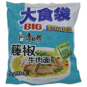 康师傅大食袋藤椒牛肉面145克