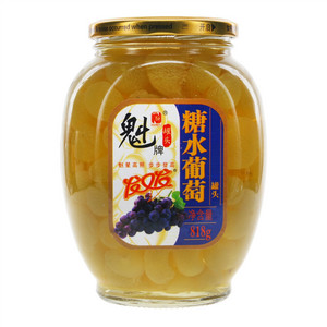 魁牌发又发糖水葡萄罐头