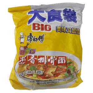康师傅大食袋红葱头葱香排骨油炸方便面