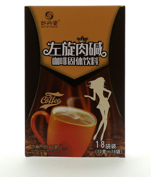 妙丹堂(纸盒18袋)左旋肉碱咖啡固体饮料