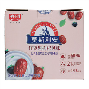 光明莫斯利安巴氏杀菌热处理风味酸牛奶（红枣黑枸杞风味）200g*10