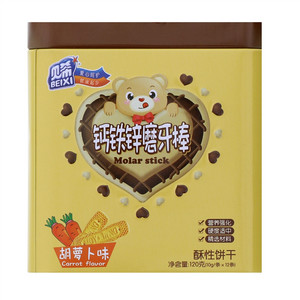 贝希胡萝卜味酥性饼干钙铁锌磨牙棒