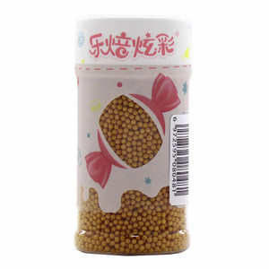 乐焙炫彩瓶装圆珠2mm-食用金糕点装饰用糖果