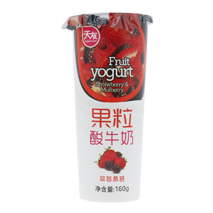 天友草莓桑葚果粒酸牛奶