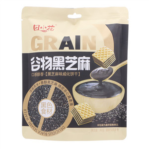 田小花谷物黑芝麻味威化饼干