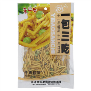 比多乐来一口牛肉口味一包三吃膨化食品