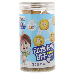 贝优星动物卡通饼干 酸奶味