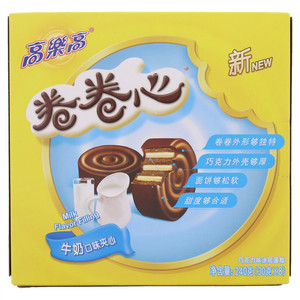 高乐高卷卷心牛奶口味夹心巧克力蛋糕