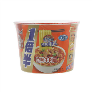 康师傅1倍半香辣牛肉桶面