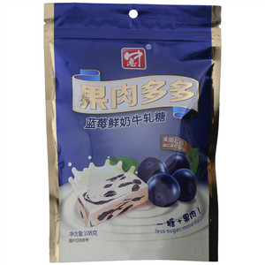 中意果肉多多蓝莓鲜奶牛轧糖