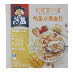 桂格麦果脆热带水果麦片盒装40克*5包