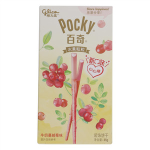 格力高百奇牛奶蔓越莓味装饰饼干
