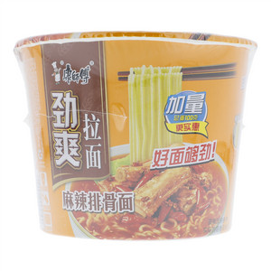 康师傅劲爽麻辣排骨面桶面