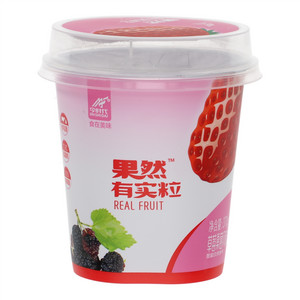 今时代果然有实粒草莓桑葚风味发酵乳