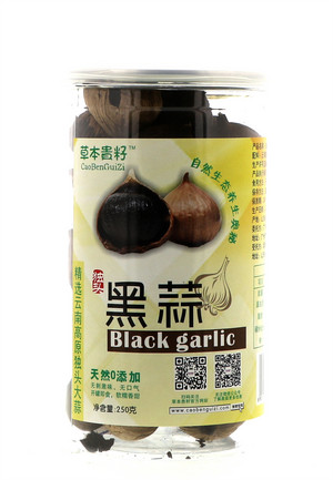 草本贵籽带皮独头黑蒜250g包装