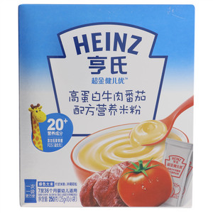 亨氏超金健儿优高蛋白牛肉番茄配方营养米粉
