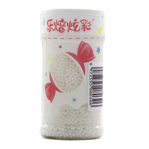 乐焙炫彩瓶装圆珠2mm-白色糕点装饰用糖果