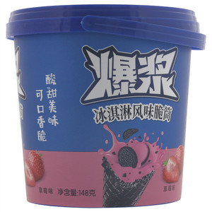 雪可滋爆浆冰淇淋风味脆筒（草莓味）