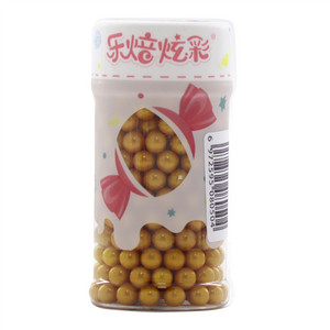 乐焙炫彩瓶装圆珠7mm-食用金糕点装饰用糖果