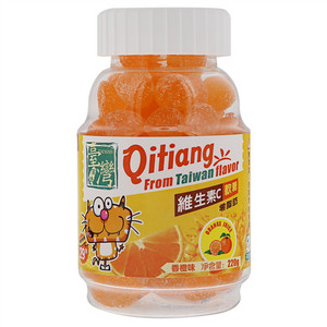 齐天盖台湾风味零脂肪维生素C香橙味软糖