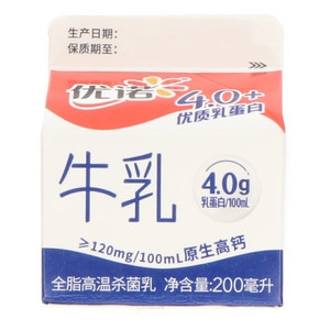 优诺全脂高温杀菌乳