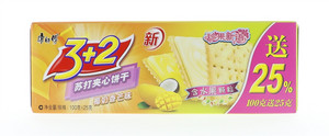 康师傅3+2苏打夹心饼干(椰奶香芒味)100g+25g