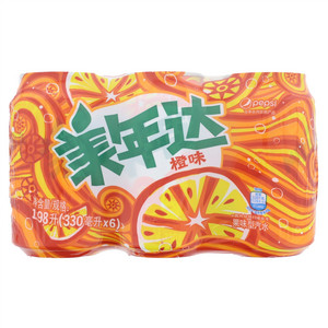 美年达橙味汽水