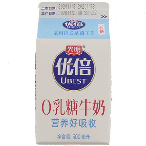 光明优倍0乳糖调制乳500毫升
