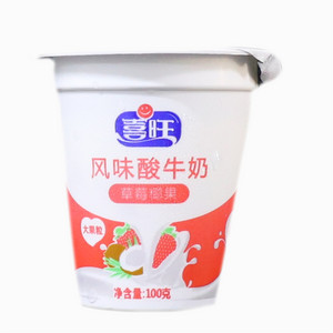 喜旺草莓椰果风味酸牛奶