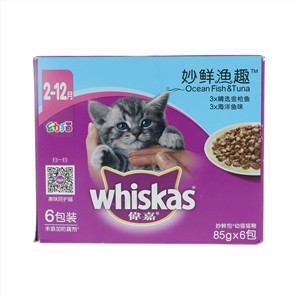 whiskas伟嘉成猫妙鲜包猫粮85gx6包