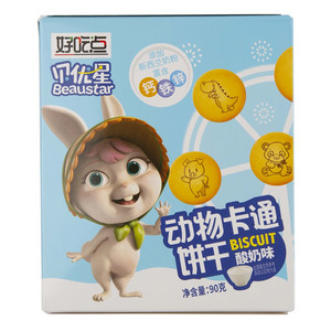 贝优星动物卡通饼干 酸奶味