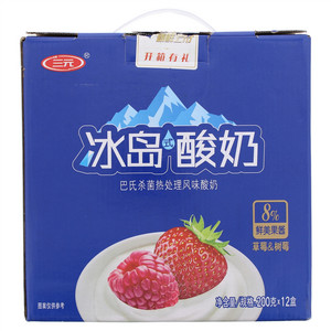 三元冰岛式草莓+树莓酸奶
