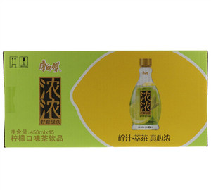 康师傅浓浓 柠檬绿茶(柠檬口味茶饮品)450ml×15