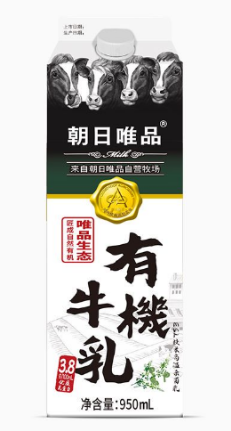 朝日唯品有机牛乳950mL