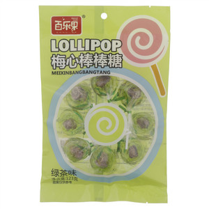 百乐果绿茶味梅心棒棒糖