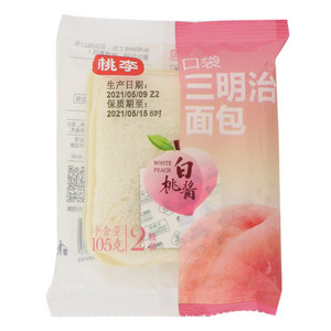 桃李白桃酱口袋三明治面包
