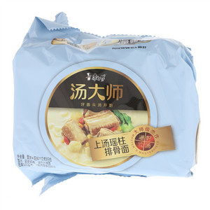 康师傅汤大师上汤瑶柱排骨袋面5包入