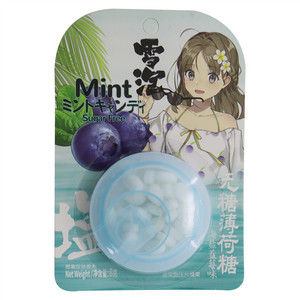 雪泡海盐蓝莓味无糖薄荷味糖