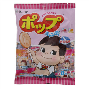 不二家草莓牛奶味+芒果牛奶味棒棒糖