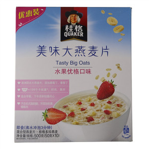 桂格美味大燕麦片水果优格口味 50克*10袋*16盒
