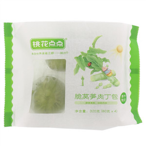 桃花点点脆莴笋肉丁包
