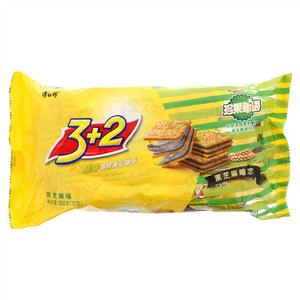 康师傅3+2黑芝麻味胚芽苏打夹心饼干